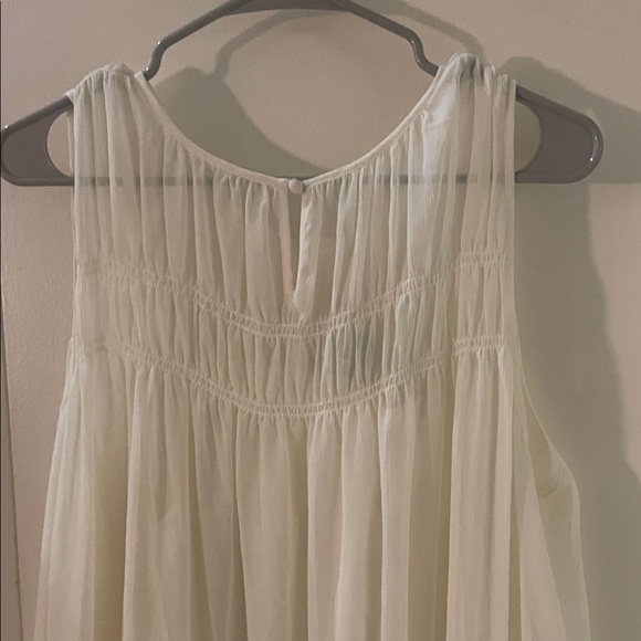 Sheer Chiffon Ivory Maxi Dress - Picture 9 of 11